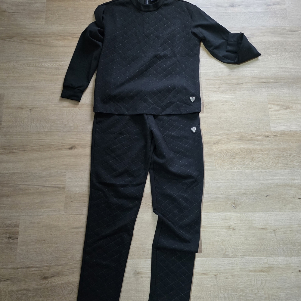 Emporio Armani Black Quilted Set